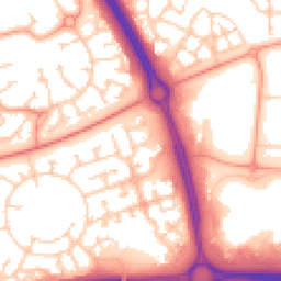 Daytime road noise heatmap for MK10 9DE