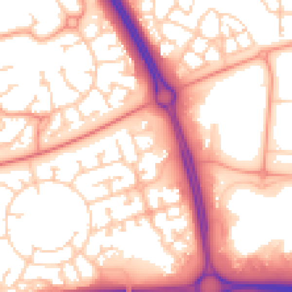 Daytime road noise heatmap for MK10 9DE