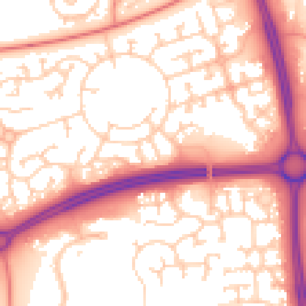 Daytime road noise heatmap for MK10 9DT