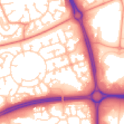 Daytime road noise heatmap for MK10 9EG