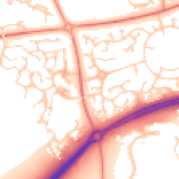 Daytime road noise heatmap for MK10 9ET