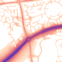 Daytime road noise heatmap for MK10 9EY