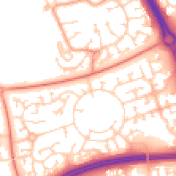 Daytime road noise heatmap for MK10 9GE