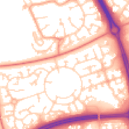 Daytime road noise heatmap for MK10 9GQ
