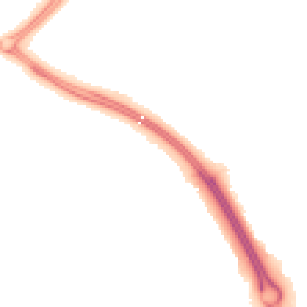 Night-time road noise heatmap for MK10 9HD