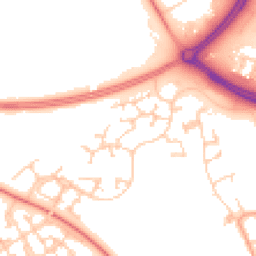 Daytime road noise heatmap for MK10 9JR
