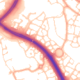 Daytime road noise heatmap for MK10 9NR