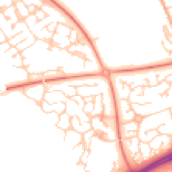 Daytime road noise heatmap for MK10 9PE