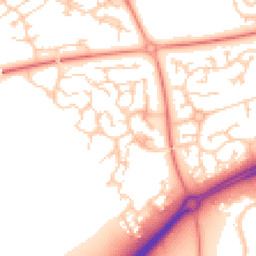 Daytime road noise heatmap for MK10 9PN