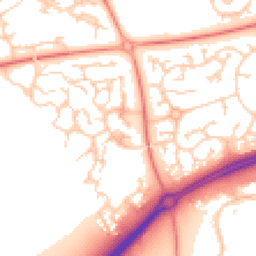 Daytime road noise heatmap for MK10 9RF