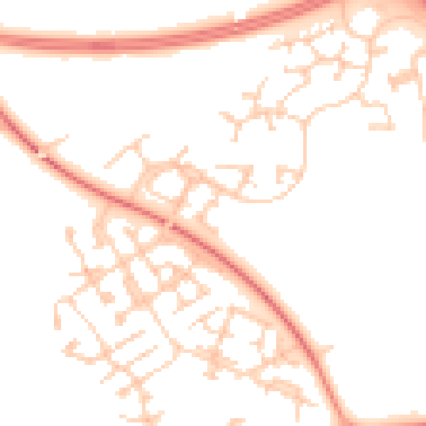 Daytime road noise heatmap for MK10 9SY