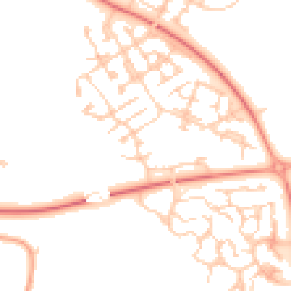 Daytime road noise heatmap for MK10 9TG