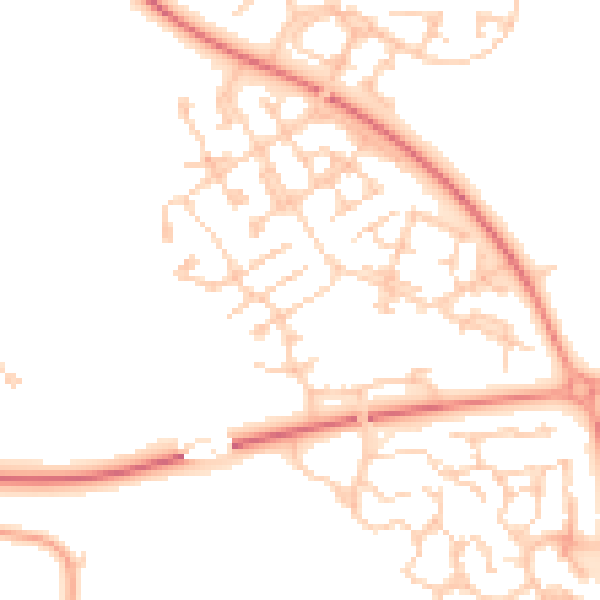 Daytime road noise heatmap for MK10 9TJ