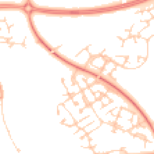 Daytime road noise heatmap for MK10 9UF