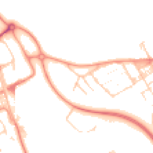 Daytime road noise heatmap for MK13 0AW