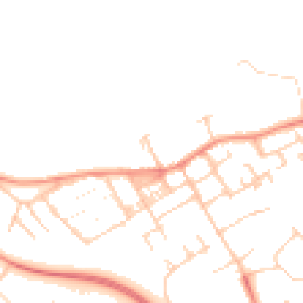 Daytime road noise heatmap for MK13 0AX