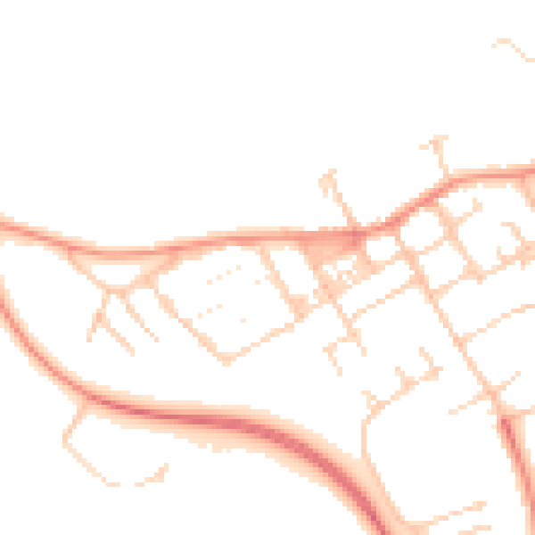 Daytime road noise heatmap for MK13 0BL
