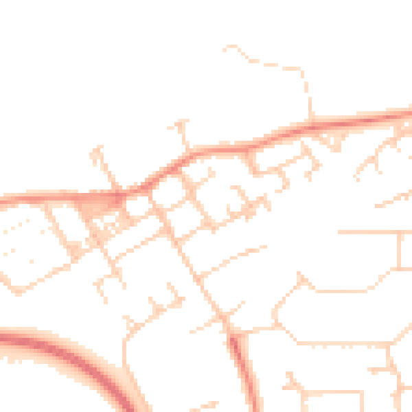 Daytime road noise heatmap for MK13 0EA