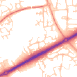 Daytime road noise heatmap for MK13 0PH