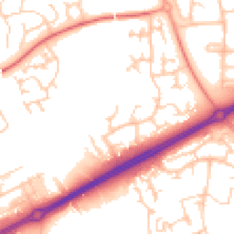 Daytime road noise heatmap for MK13 0PQ
