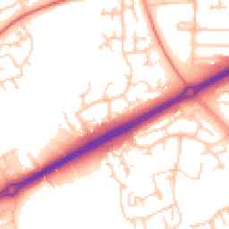 Daytime road noise heatmap for MK13 0PS
