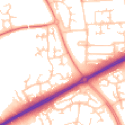Daytime road noise heatmap for MK13 0QJ