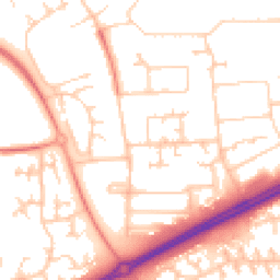 Daytime road noise heatmap for MK13 7AN
