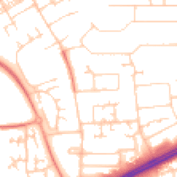 Daytime road noise heatmap for MK13 7AU