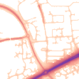 Daytime road noise heatmap for MK13 7ES
