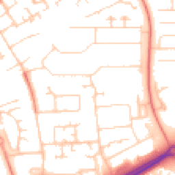 Daytime road noise heatmap for MK13 7ET
