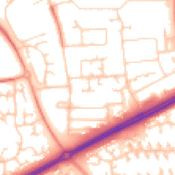 Daytime road noise heatmap for MK13 7EW