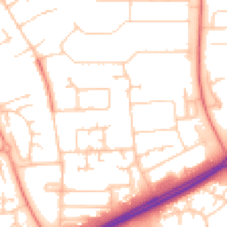 Daytime road noise heatmap for MK13 7EY