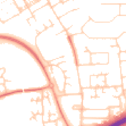 Daytime road noise heatmap for MK13 7HS