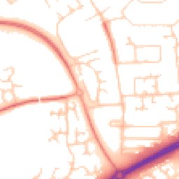 Daytime road noise heatmap for MK13 7JN