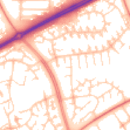 Daytime road noise heatmap for MK13 7LN
