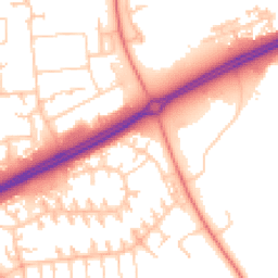 Daytime road noise heatmap for MK13 7LY