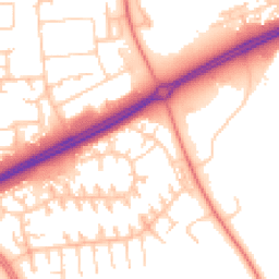 Daytime road noise heatmap for MK13 7NA