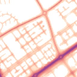 Daytime road noise heatmap for MK13 8AR