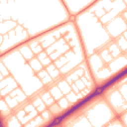 Daytime road noise heatmap for MK13 8AS