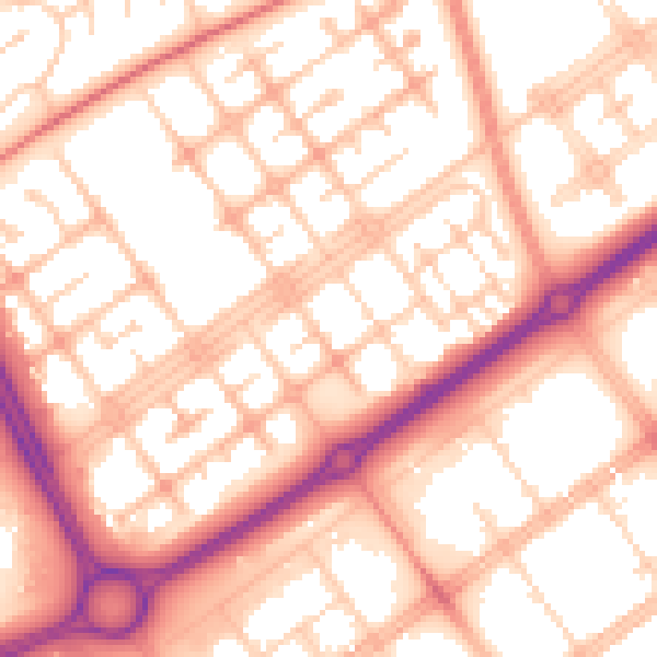 Daytime road noise heatmap for MK13 8BQ