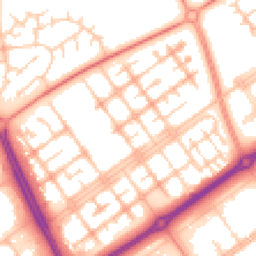 Daytime road noise heatmap for MK13 8DB