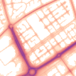 Daytime road noise heatmap for MK13 8EW
