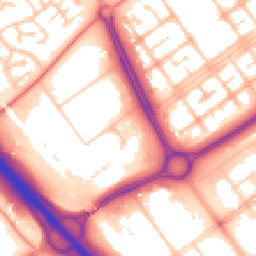 Daytime road noise heatmap for MK13 8PU