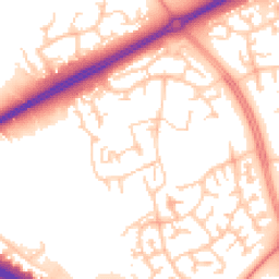 Daytime road noise heatmap for MK13 9AU