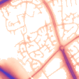 Daytime road noise heatmap for MK13 9BD