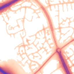 Daytime road noise heatmap for MK13 9BG