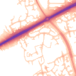 Daytime road noise heatmap for MK13 9BJ