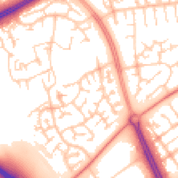 Daytime road noise heatmap for MK13 9BY