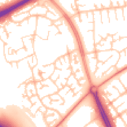 Daytime road noise heatmap for MK13 9BZ