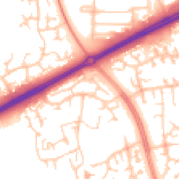 Daytime road noise heatmap for MK13 9DH